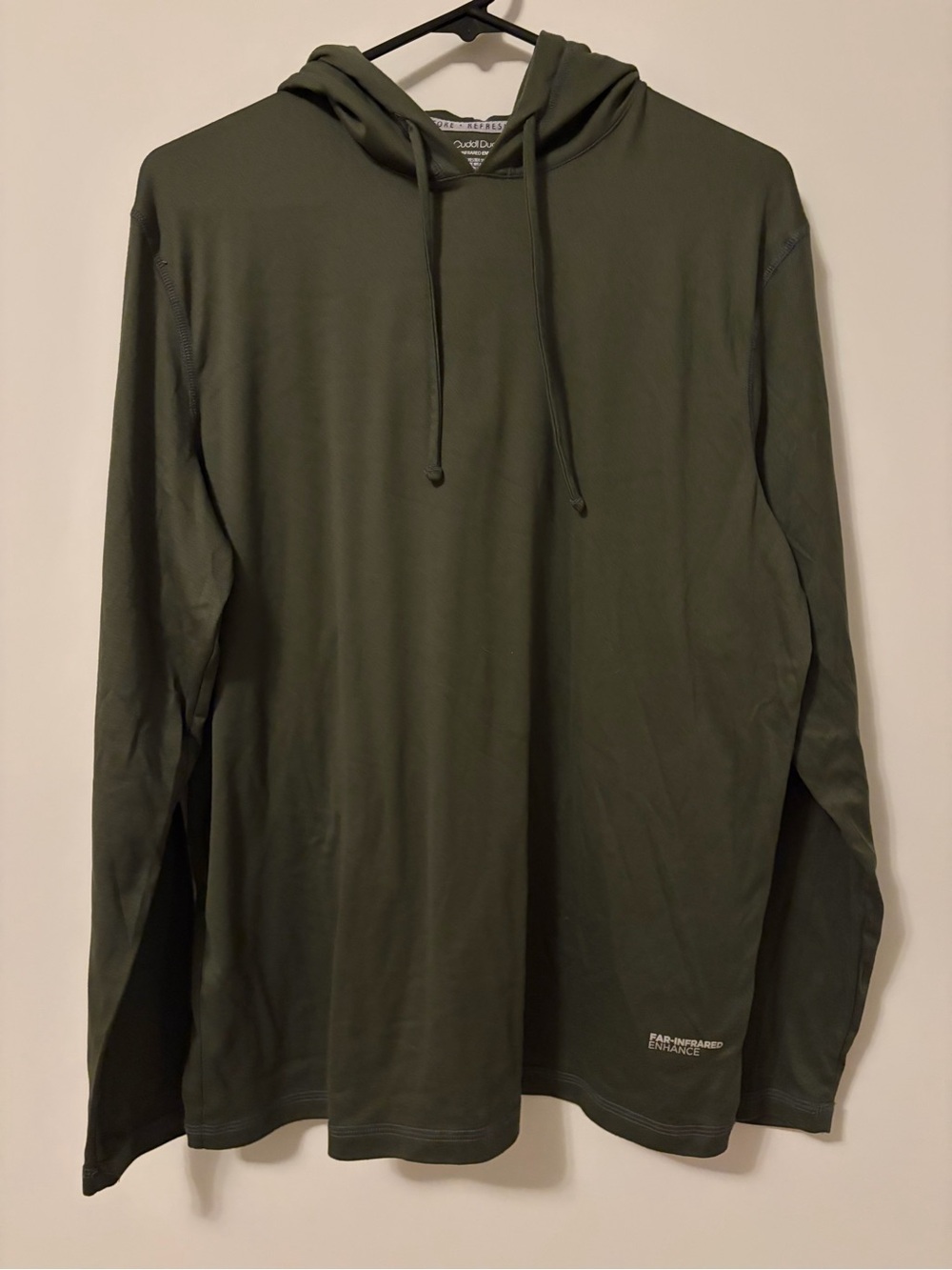Cuddl Duds Men's Olive Hooded Long Sleeve Pullover Men’s Medium